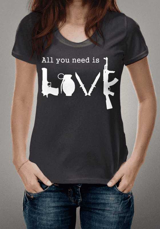 ALL YOU NEED IS LOVE (ARMAS) - ESTAMPA BRANCA