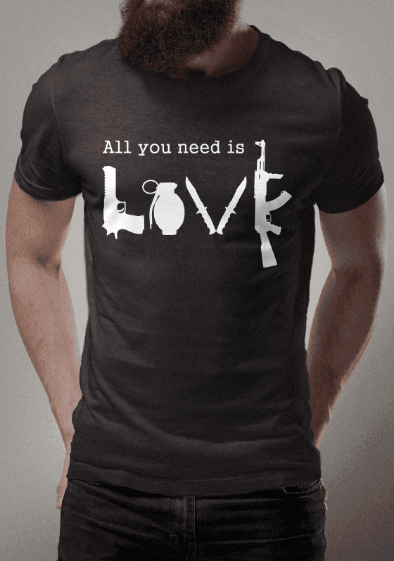 ALL YOU NEED IS LOVE (ARMAS) - ESTAMPA BRANCA