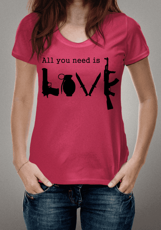 ALL YOU NEED IS LOVE (ARMAS) - ESTAMPA PRETA