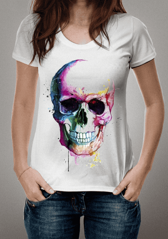Nome do produto  Aquarela Skull
