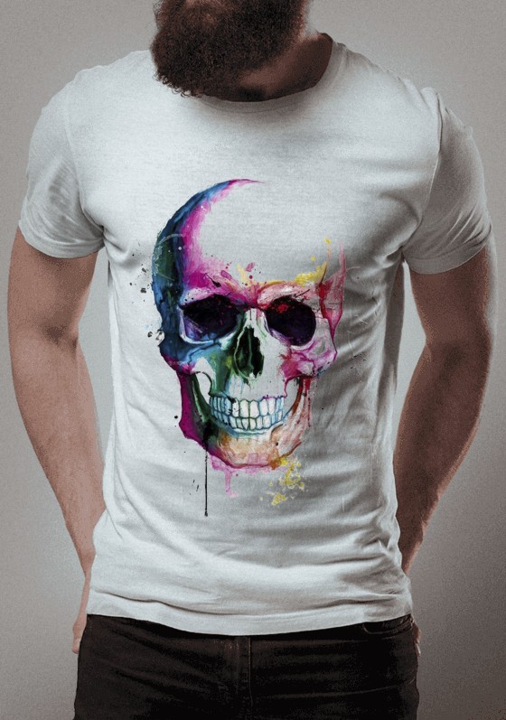 Nome do produto  Aquarela Skull