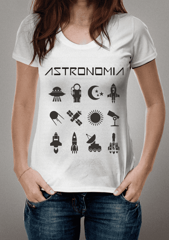 Astronomia - Camiseta da Área - Vista Já a Sua!