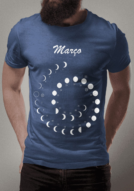 Nome do produto  Calendário da Lua Março