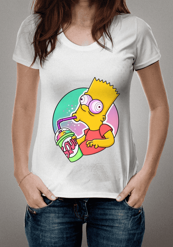 Nome do produto  Camisa Bart Bebendo MilkShake