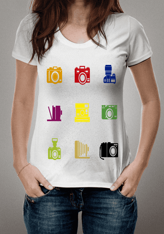 Nome do produto  Camisa Câmeras Coloridas