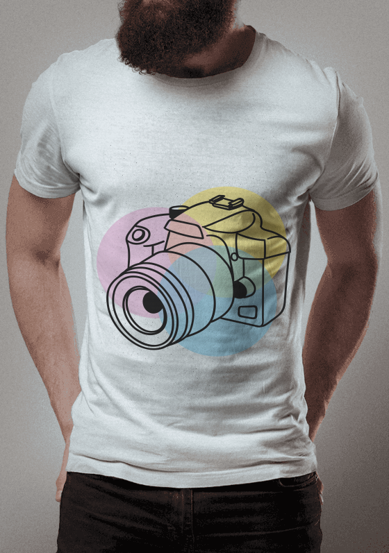 Nome do produto  Camisa Cores Máquina Fotográfica