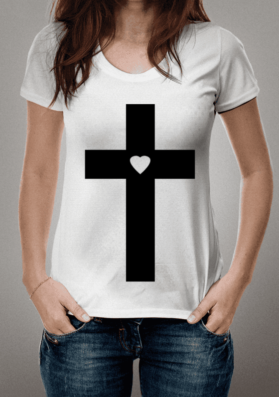 Nome do produto  Camisa Cruz Com Coração 
