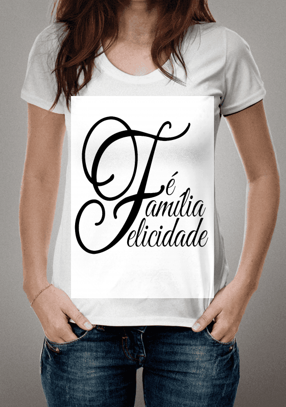 Nome do produto  Camisa da F de fé, família e felicidade