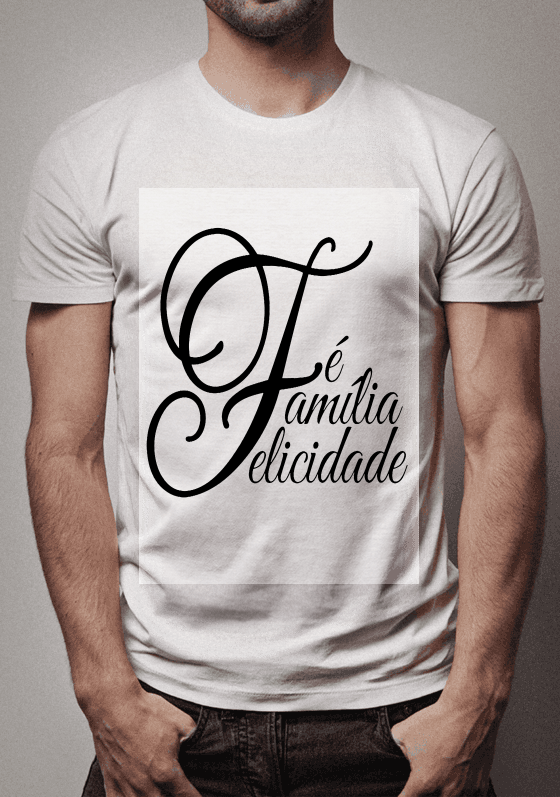 Nome do produto  Camisa da F de fé, família e felicidade