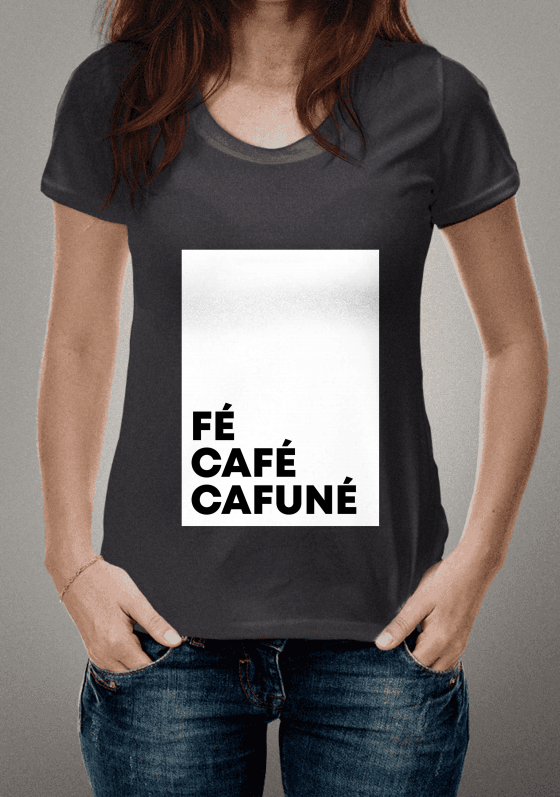 Camisa estampa Fé, Café , Cafuné