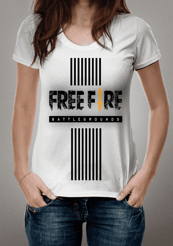 Nome do produto  camisa free fire battlegrounds com listras pretas