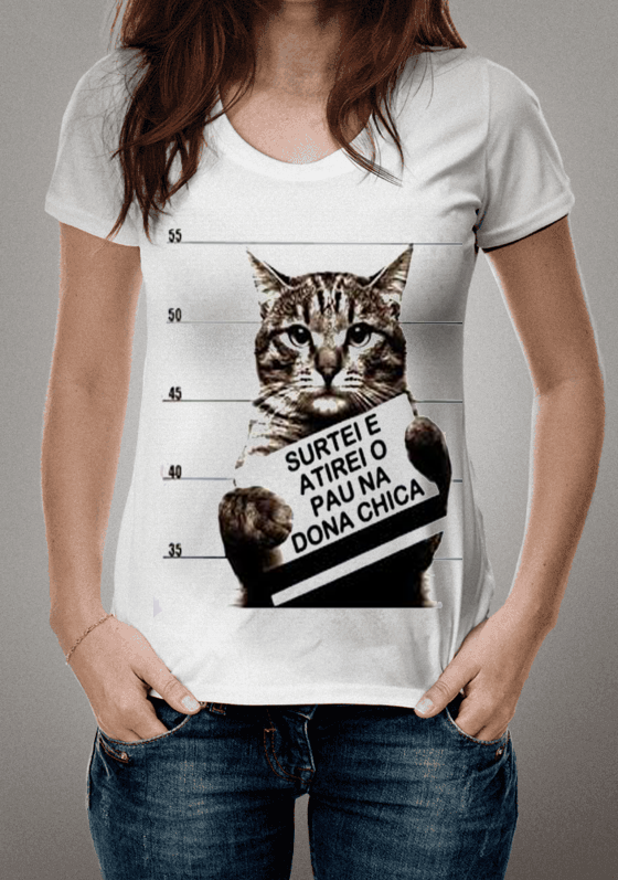 Nome do produto  Camisa-gato-surtado