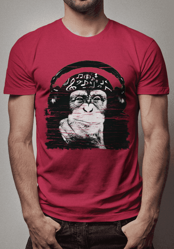 CAMISA MACACO ESCUTANDO MÚSICA 