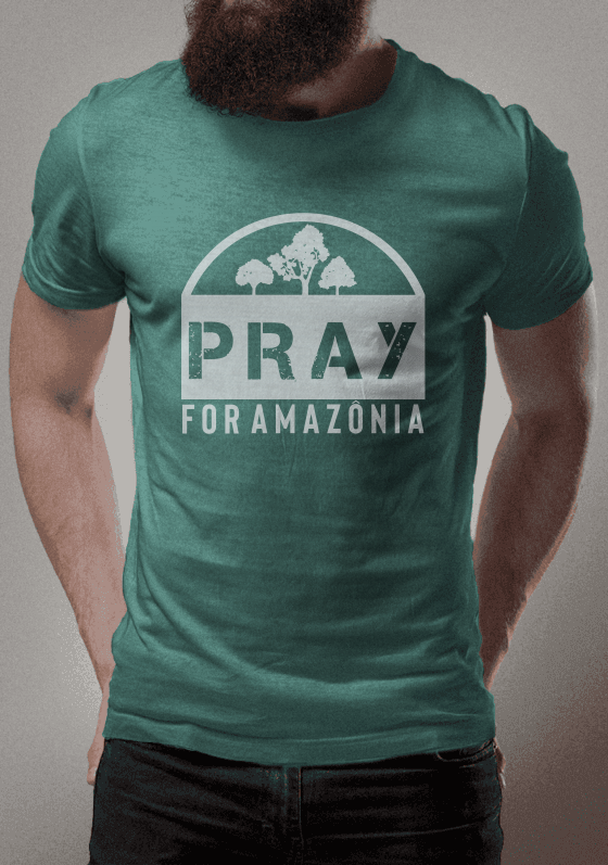 Camisa Pray For Amazônia Branco