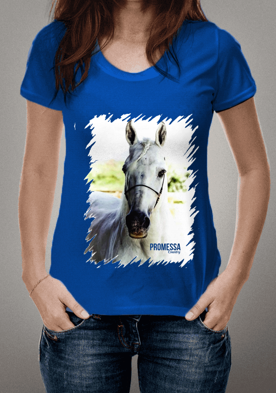 Nome do produto  Camisa Promessa Country - Cavalo Branco Quadro