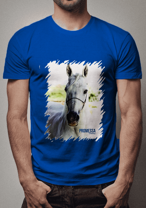 Nome do produto  Camisa Promessa Country - Cavalo Branco Quadro