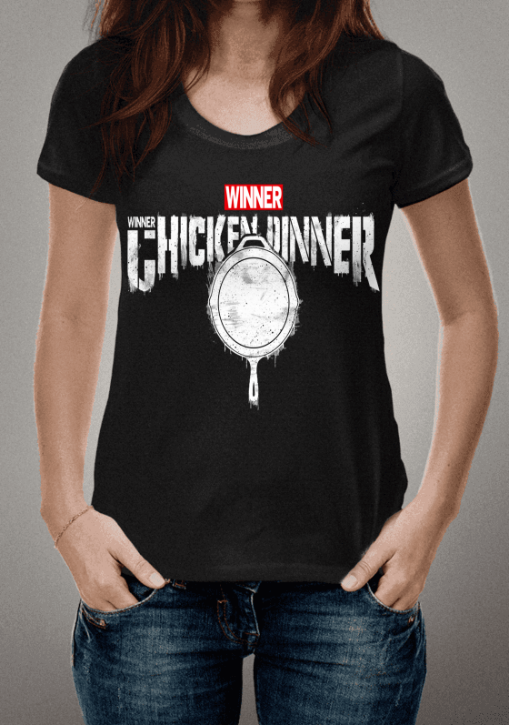 Camisa PUBG Winner Winner Chicken Dinner paródia