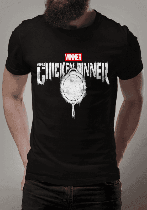 Camisa PUBG Winner Winner Chicken Dinner paródia