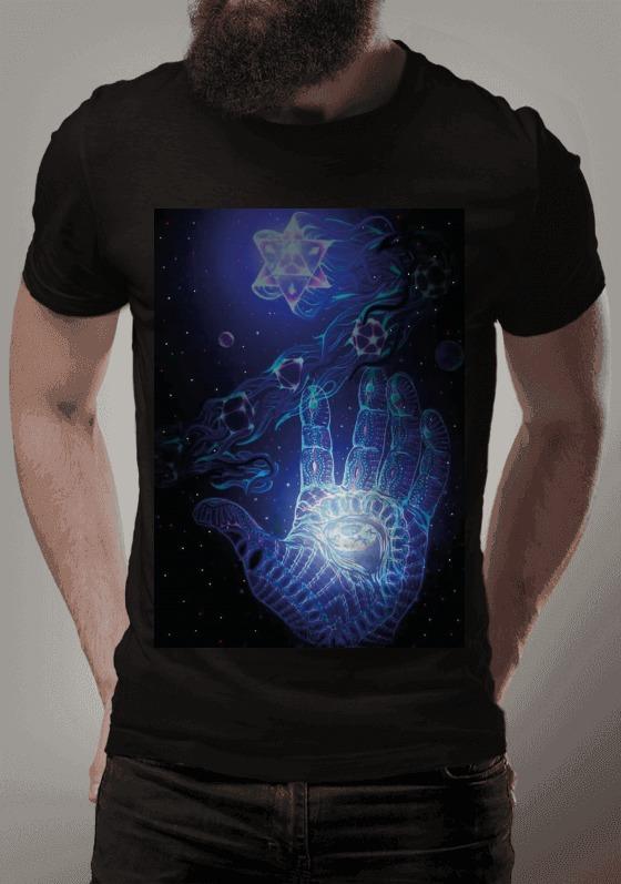 Nome do produto  Camiseta - Mão Psicodélico