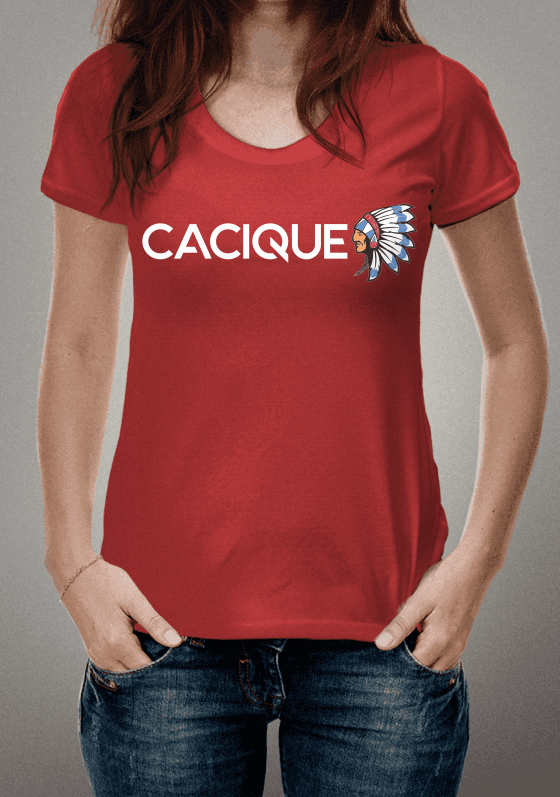 camiseta  cacique escrita