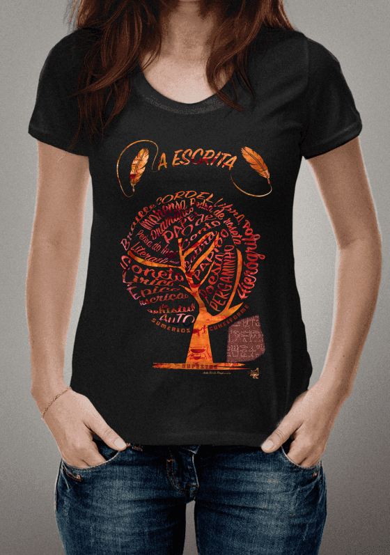 Nome do produto  CAMISETA A HISTÓRIA DA ESCRITA EM CORDEL