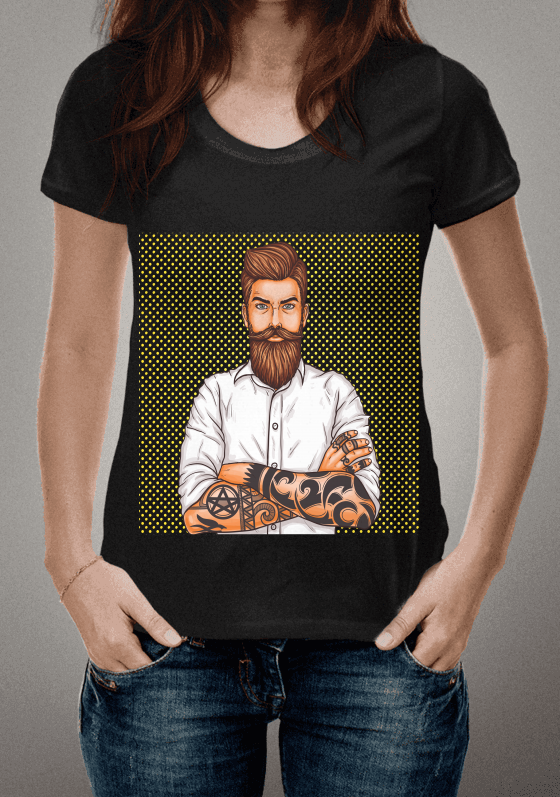 Camiseta barbudo tatuado