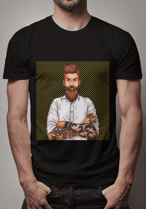 Camiseta barbudo tatuado