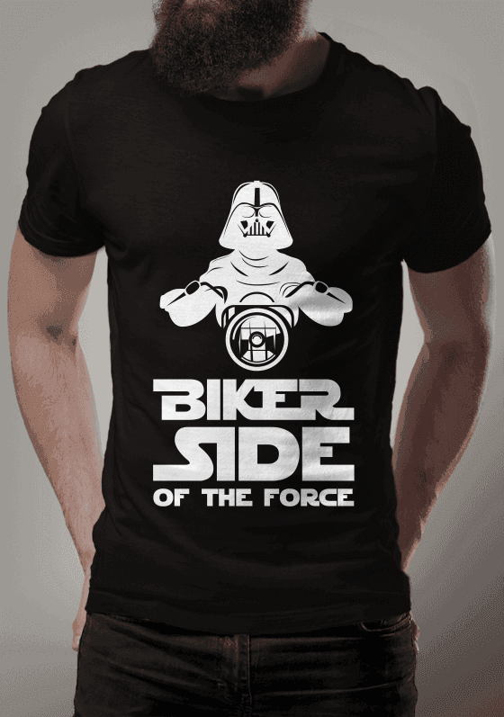 Nome do produto  CAMISETA BIKER SIDE OF THE FORCE - ESTAMPA BRANCA