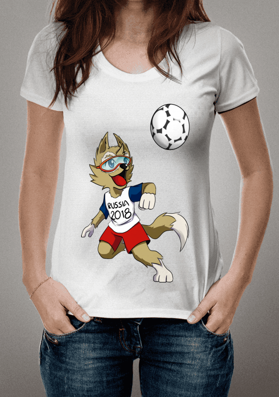 Camiseta Branca Macote Copa Rússia 2018