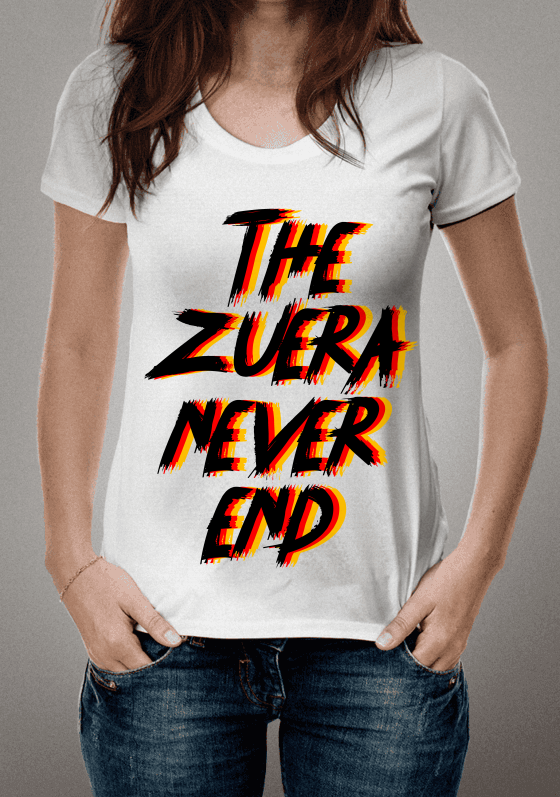 Nome do produto  Camiseta Branca, The Zuera Never End.