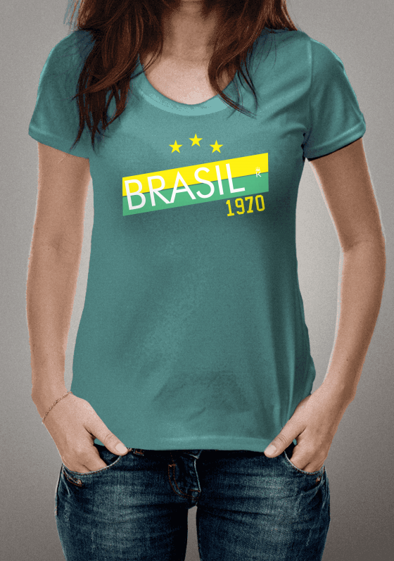 Nome do produto  Camiseta Brasil Torcedor Copa 1970