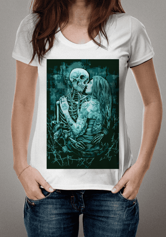 Nome do produto  camiseta casal caveira