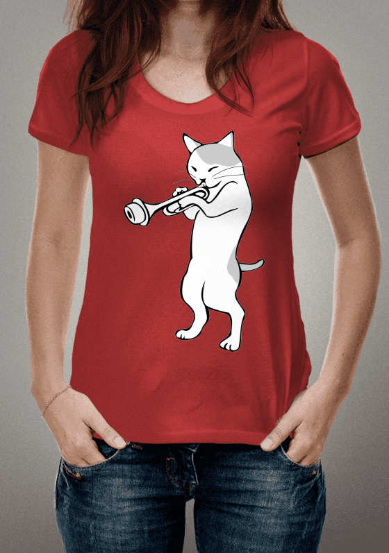 Nome do produto  Camiseta Cat Trumpet Feminina Vermelha