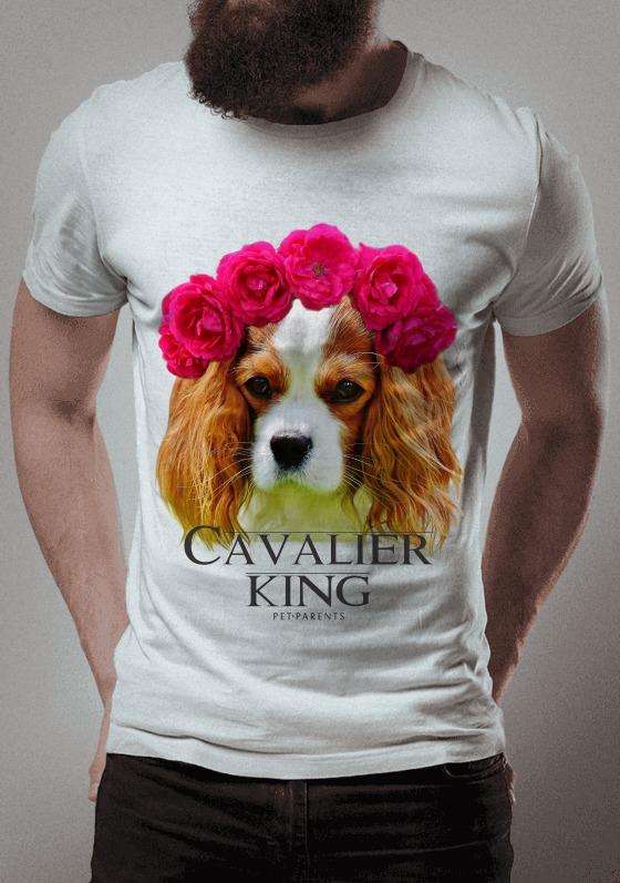 Nome do produto  Camiseta Cavalier King - Coroa de Rosas