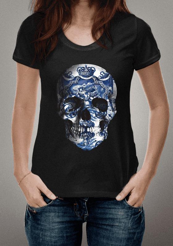 Camiseta Caveira Azul