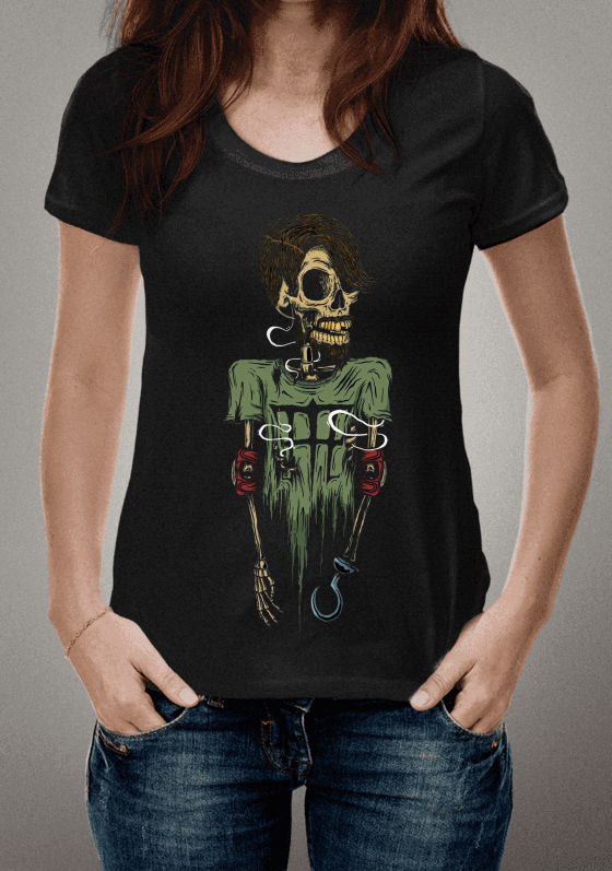 Camiseta Caveira Hipster
