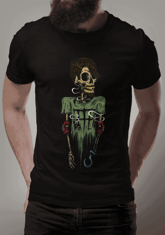 Camiseta Caveira Hipster