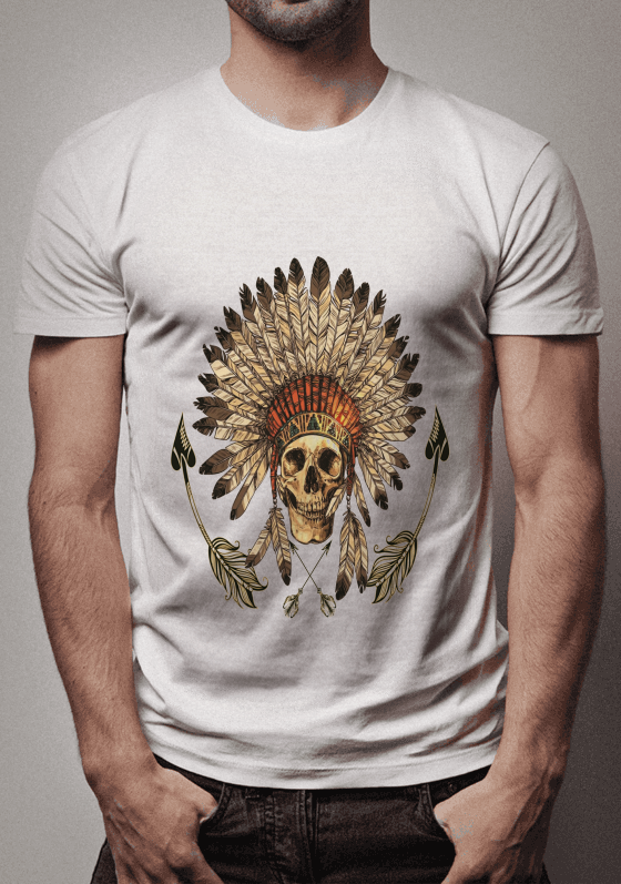 Nome do produto  Camiseta Caveira Indio 