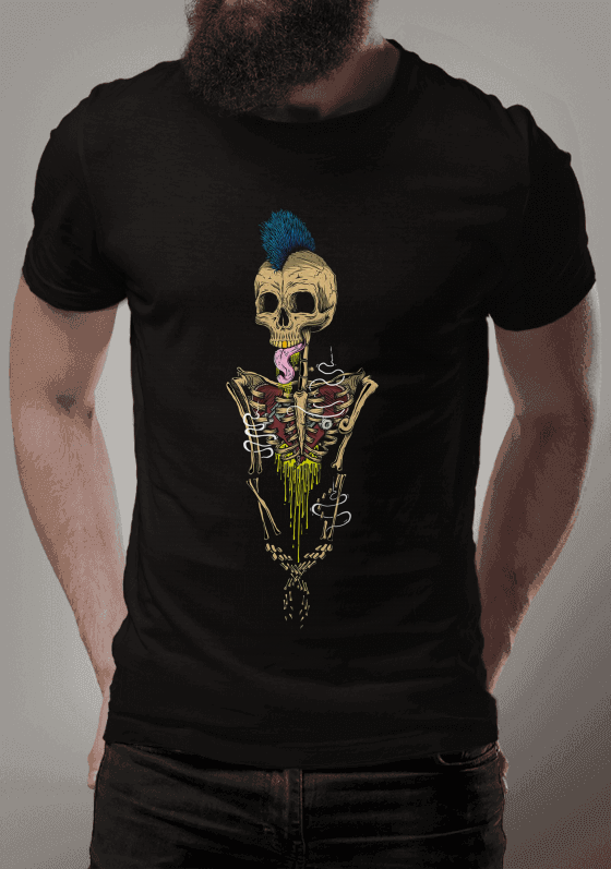 Camiseta Caveira Punk