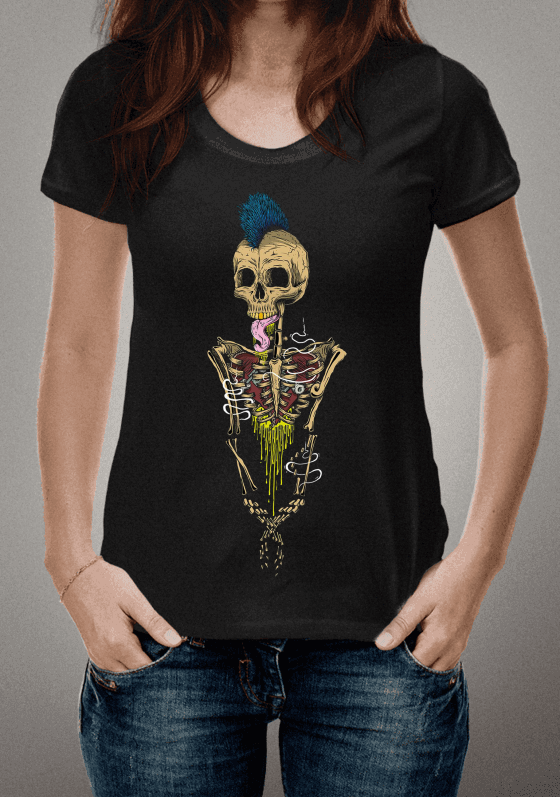 Camiseta Caveira Punk
