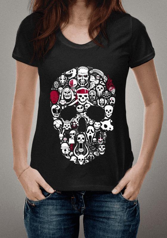 Camiseta Caveiras Através dos tempos