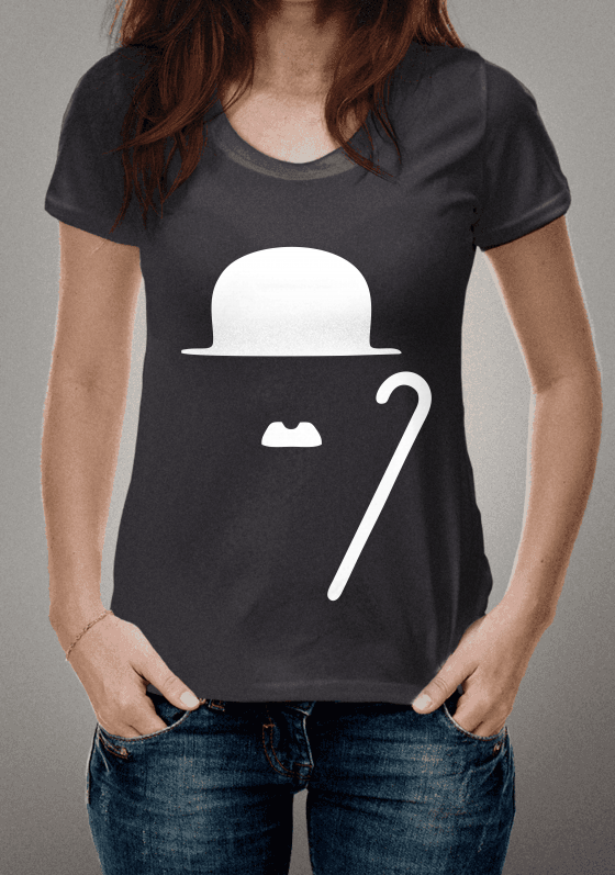 CAMISETA CHAPLIN (ESTAMPA BRANCA)