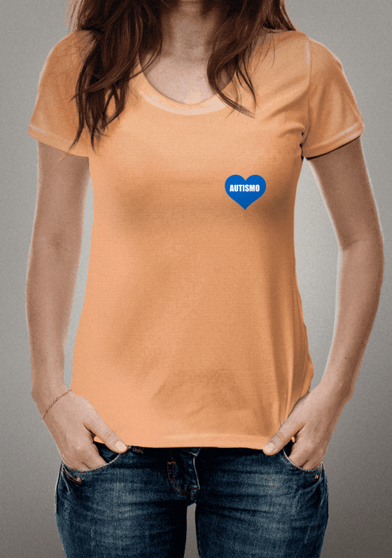 Camiseta Com coraçãozinho Azul Autismo