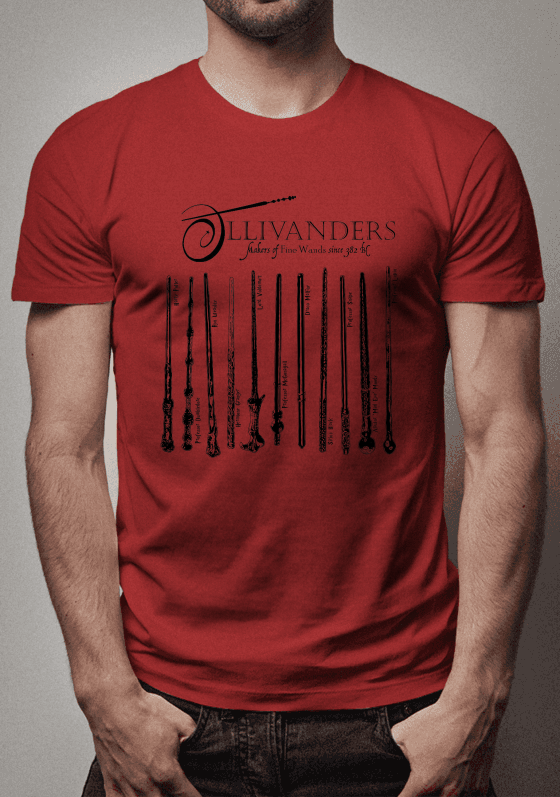 Nome do produto  Camiseta com varinhas do Harry Potter