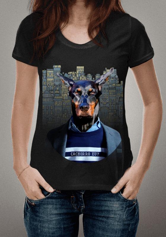 Nome do produto  Camiseta Dobermann - Cachorrro eu?