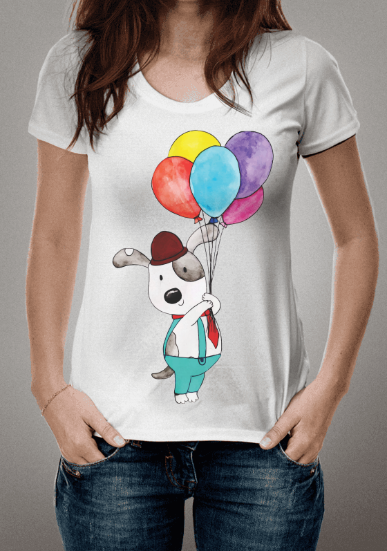 Camiseta dog balões 