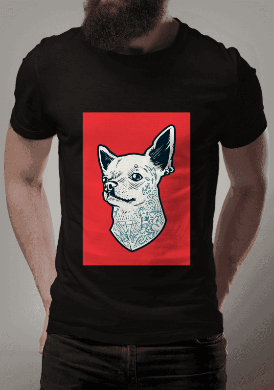 camiseta dog tatuado