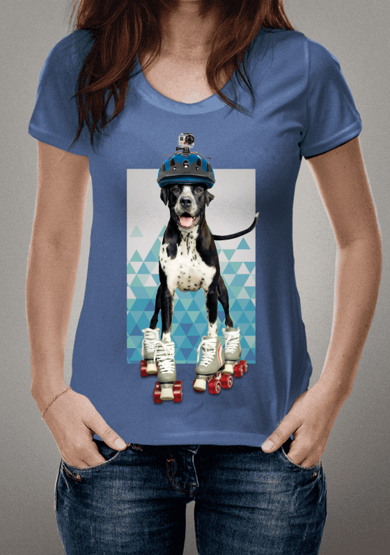 Nome do produto  Camiseta Dogue Alemão - Patins