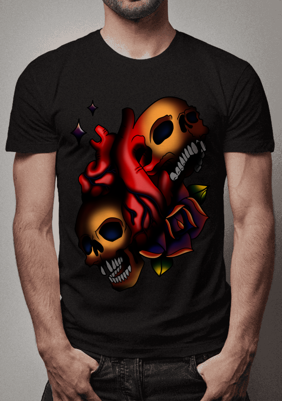 Nome do produto  camiseta double skull