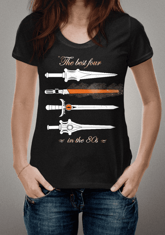 Nome do produto  Camiseta Espadas anos 80 